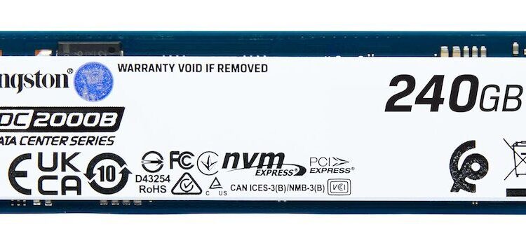 Kingston 240G DC2000B PCIe 4.0 M.2 2280 Enterprise SSD(No Heatsink)