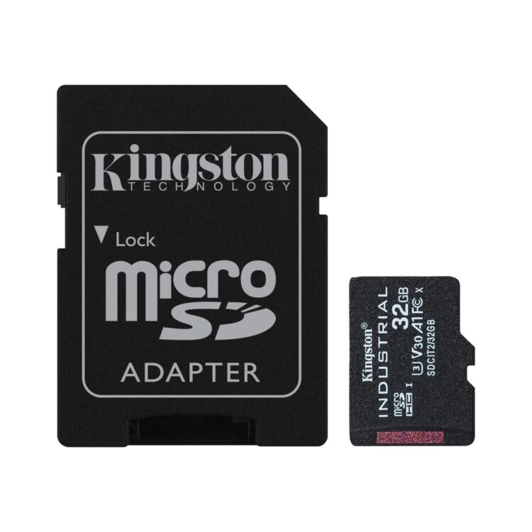Kingston 32GB MicroSDHC Industrial C10 A1 PSLC Card + SD Adapter