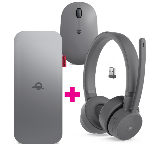 Lenovo Go Wired ANC Headset + Wireless Mobile Power Bank + Wireless Mouse Bundle