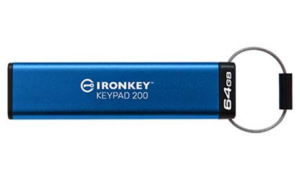 Kingston 64GB IronKey Keypad 200 FIPS 140-3 Lvl 3 (Pending) AES-256 Encrypted