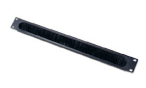1U Cable Pass-Thru w/ Brush Strip Black