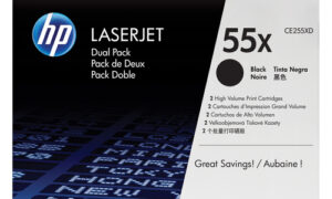 HP 55X Black Toner Cartridge Dual Pack
