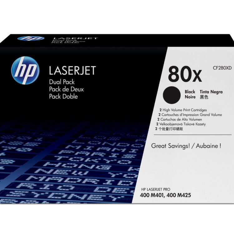 HP 80X Black Dual Pack LaserJet Toner Cartridge