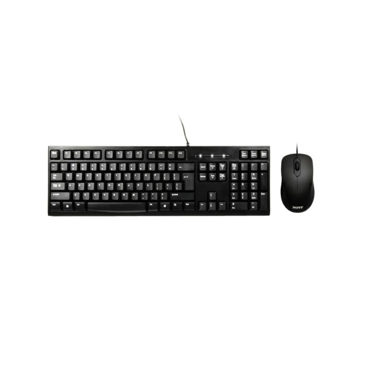 Port Black Wired Keyboard & Mouse Combo