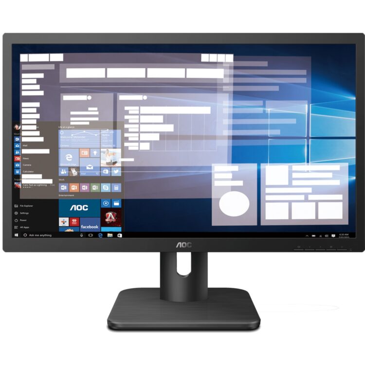 AOC Monitor 19.5” HD+ 1600x900 HDMI VGA VESA Flicker Free Low Blue Mode Internal Power Supply 3YR Warranty