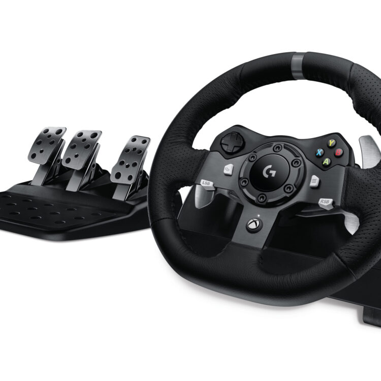 Logitech G920 Driving Force Racing Wheel – Gaming Accessory – Stainless steel paddle and hand stitched leather wheel