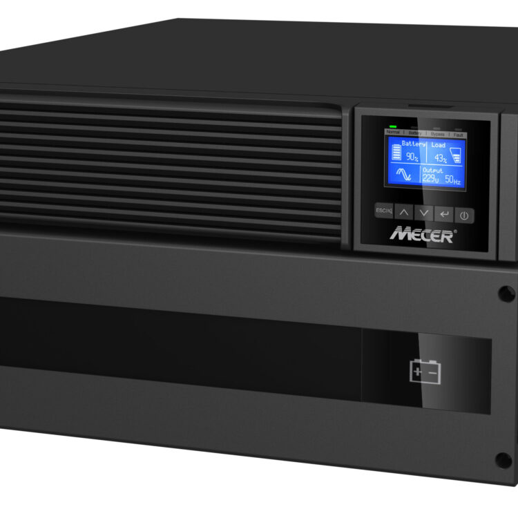 MECER RT 6KVA ON-LINE RACKMOUNT [2U] UPS PF:1.0 with SNMP card + 1 set Rail Mount Kit Included (EXCLUDES EBM-20-9 Battery Bank)