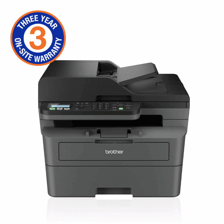 Brother Mid-Range Mono Laser MFC with Duplex printing and wired and wireless printing capabilities (3YR onsite)