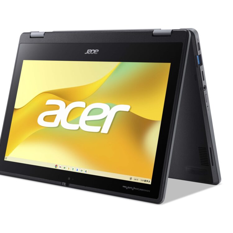 Acer Spin 511 Acer 11.6" HD IPS touch N100 4 GB LPDDR5X eMMC 32GB Micro SD card reader WIFI6E+BT HD USB Camera 5MAF MIP Active Stylus 50Wh Li-ion battery 65W TypeC adapter Chrome OS 3 Years Carry in Shale Black (R756TN-TCO-C2E5 )