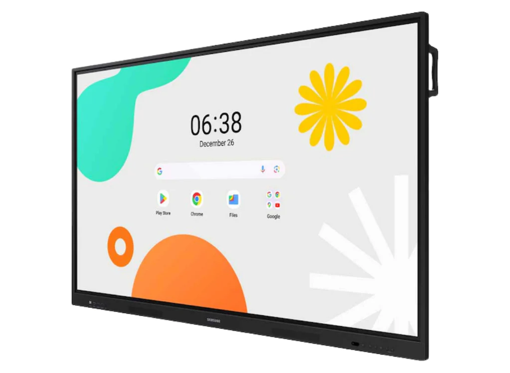 Samsung 86" Android Interactive Display Android 14 EDLA Certified Resolution: 3840 x 2160 UHD 400nit Brightness Build in Speakers HDMI out 40 PTS touch Wi-Fi & BT 3 YEAR WARRANTY