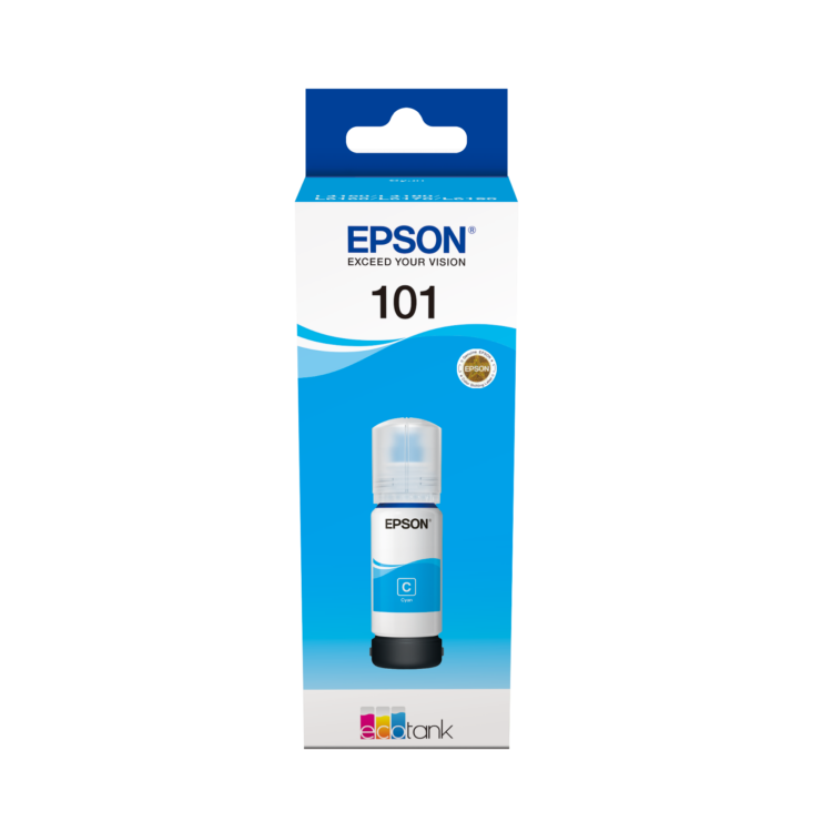 Epson 101 Ink Bottles Cyan 70ml Ecotank L4150 / L4156 / L4160 / L4260 / L6160 / L6170 / L6176 / L6190 / L6270 / L6290 / L6370 / L14150 6000 pages