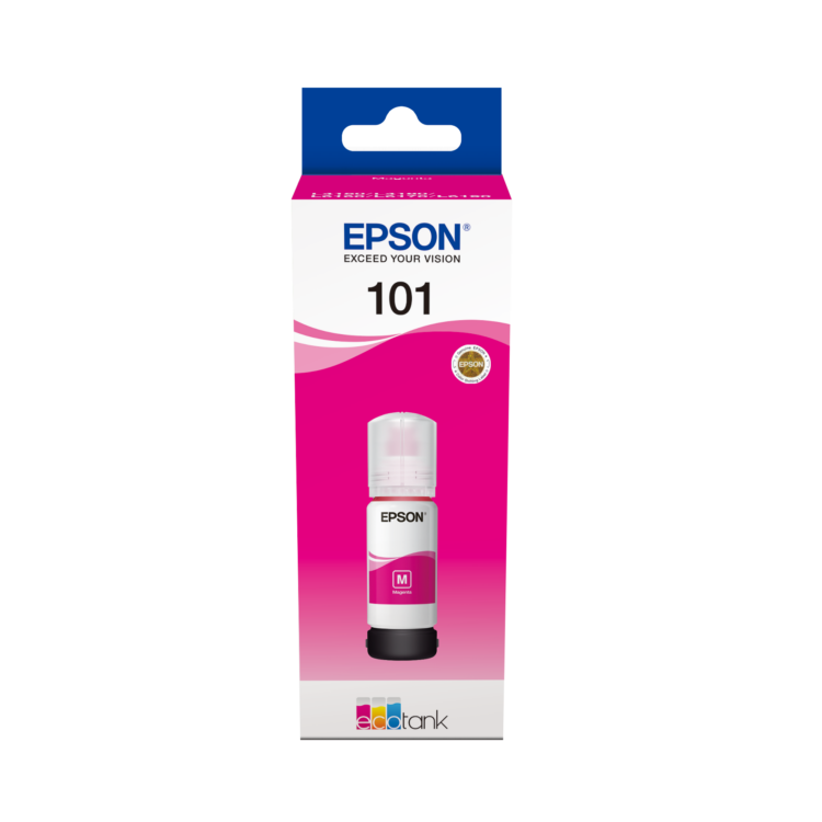 Epson 101 Ink Bottles Magenta 70ml Ecotank L4150 / L4156 / L4160 / L4260 / L6160 / L6170 / L6176 / L6190 / L6270 / L6290 / L6370 / L14150 6000 pages